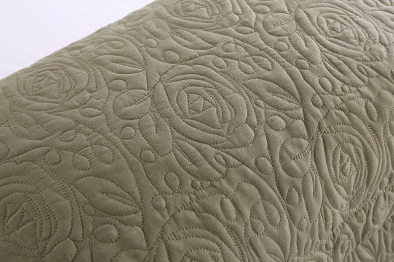 MarCielo 2-Piece Embroidered Pillow Shams, Decorative Microfiber Pillow Covers Set Standard Size Sage - Image 4